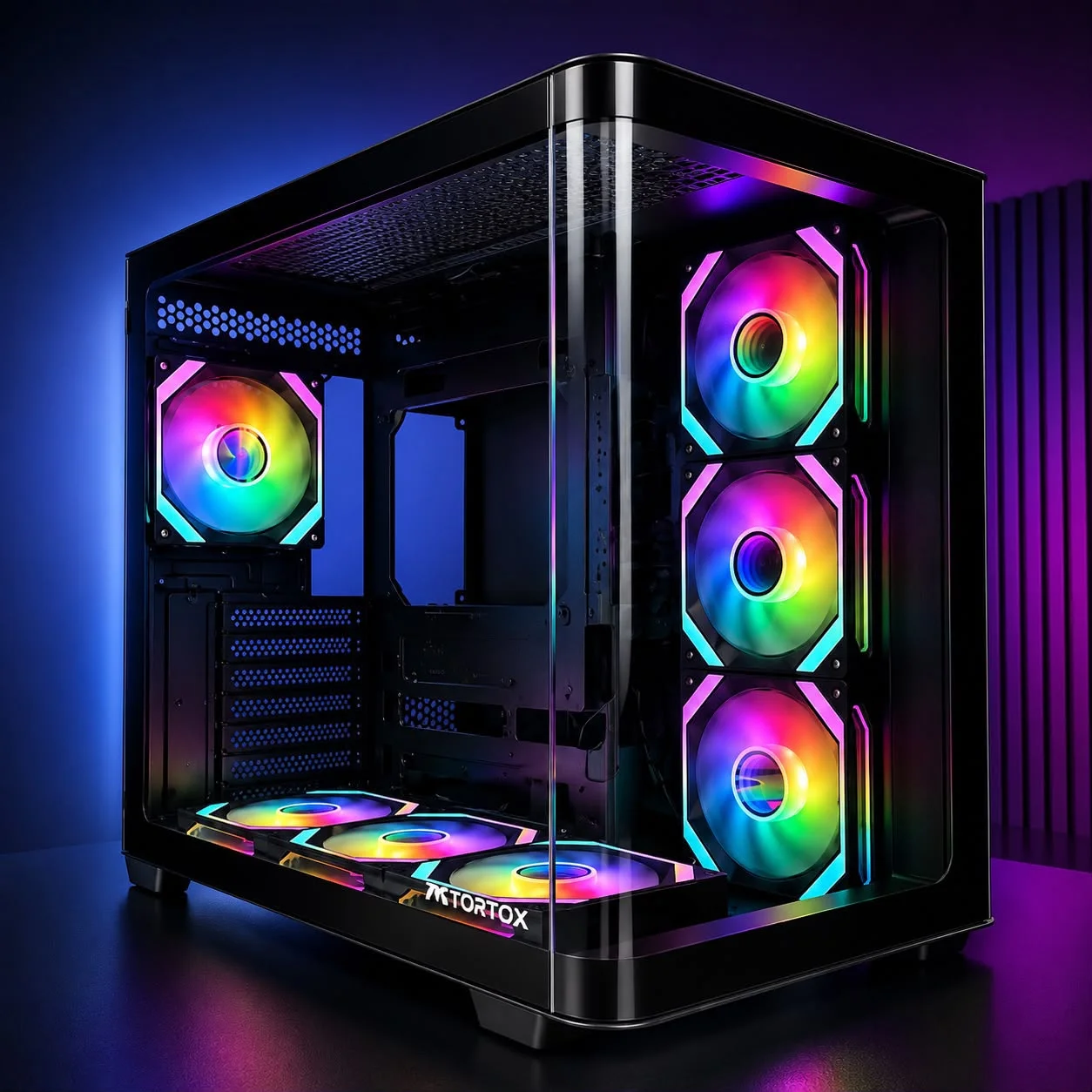 Boîtier PC Gaming Tortox Curvo (formats ATX/M-ATX/ITX)